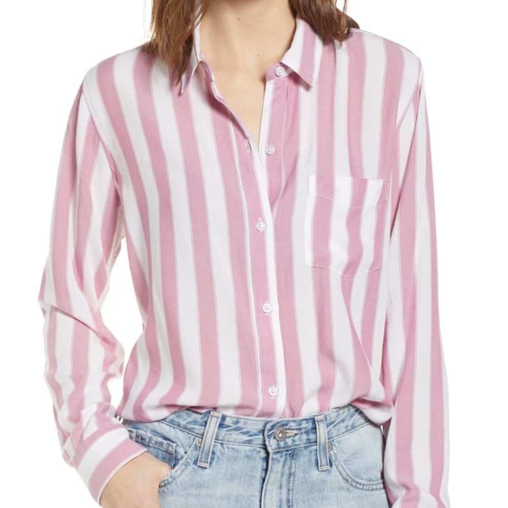 RAILS Pink White Striped Dana Bali Striped Top